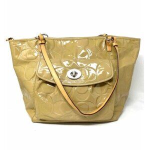 Coach Leah embossed patent leather tote